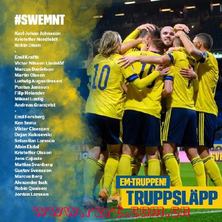 瑞典欧洲杯名单(瑞典欧洲杯名单2021)
