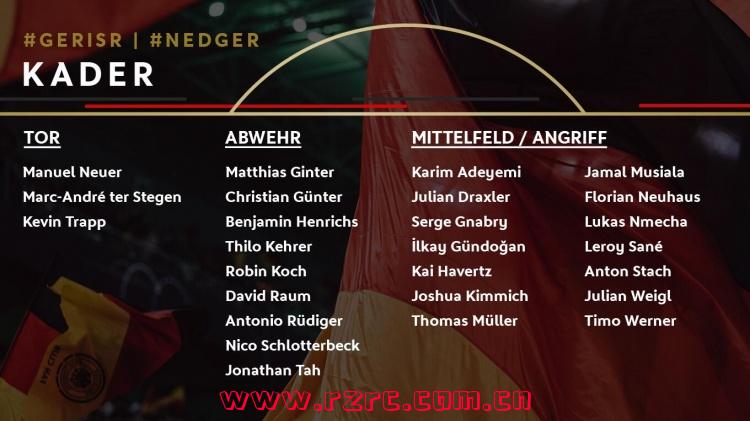 德国新一期大名单：哈弗茨、穆勒领衔，基米希、吕迪格入选